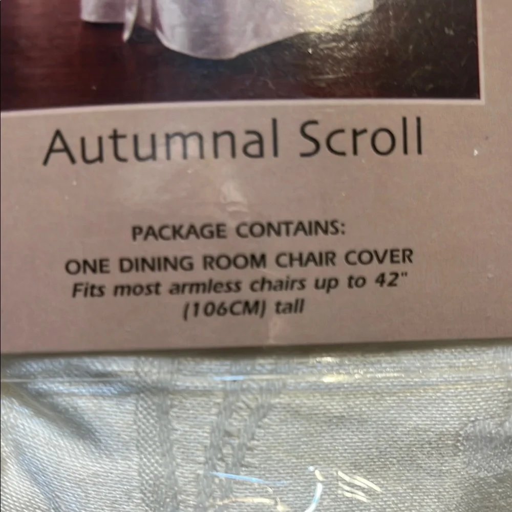 NWT Set of 4 Texstyle Autumnal Scroll Dining Room Chair Cover - Cream